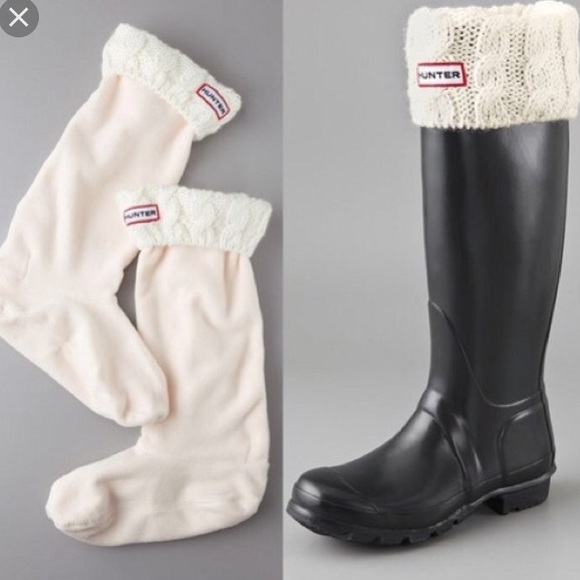 Hunter Cable Knit Welly Socks 